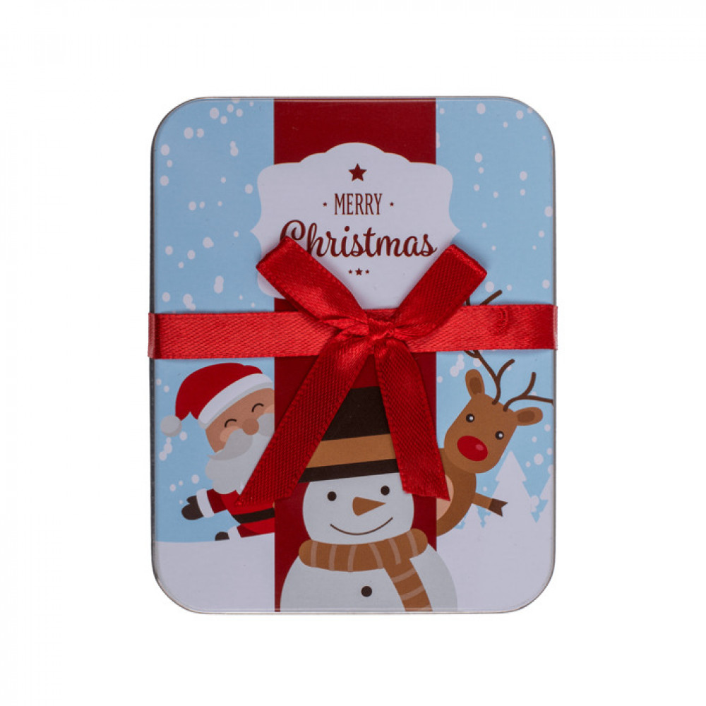 Χριστουγεννιάτικο Μεταλλικό Κουτάκι Δώρου Christmas Friends 12x9cm
